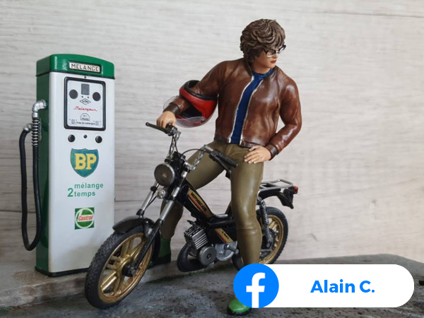 Diorama avec Motobecane 51 Black S d'Alain